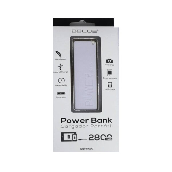 BATERIA PORTABLE DE 2400MAH PARA CELULARES/MP4/GPS COLOR WHITE - Imagen 2