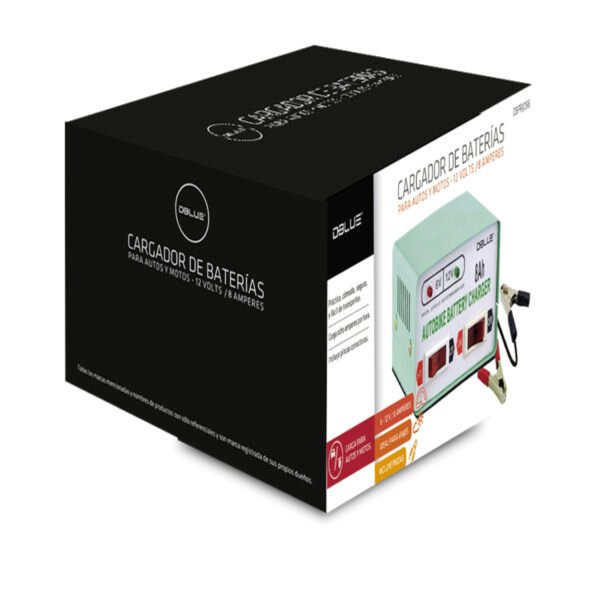 CARGADOR DE BATERÍA 12V/ 6V /8AH AUTOS Y MOTOS - Imagen 2