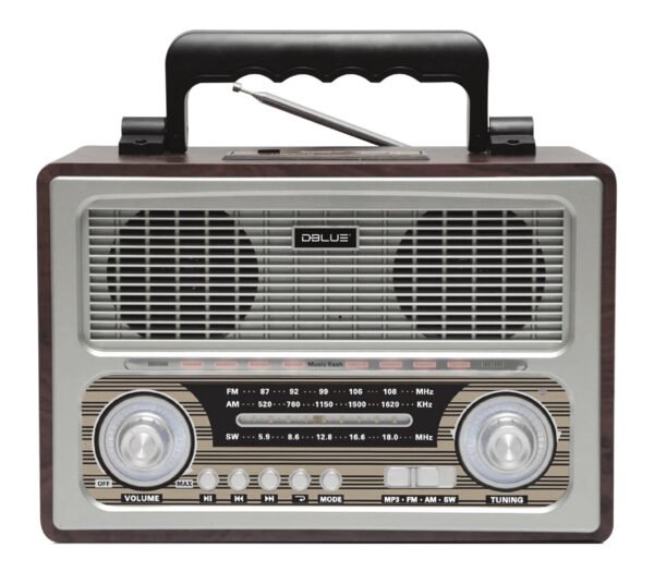 RADIO RETRO PORTATIL. BLUETOOTH/ FM/USB/SD/RECARGABLE. - Imagen 2