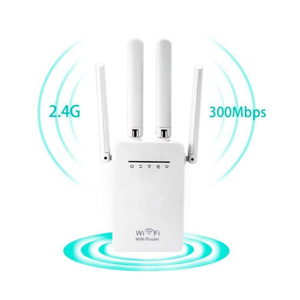 AMPLIFICADOR REPETIDOR SEÑAL WIFI 300 MBPS/4 ANTENAS