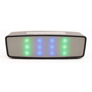 PARLANTE PORTATIL INALAMBRICO, BLUETOOTH, SD/TF, RADIO FM, USB, 5-8H AUTONOMIA, ILUMINACION MULTICOLOR, NEGRO.