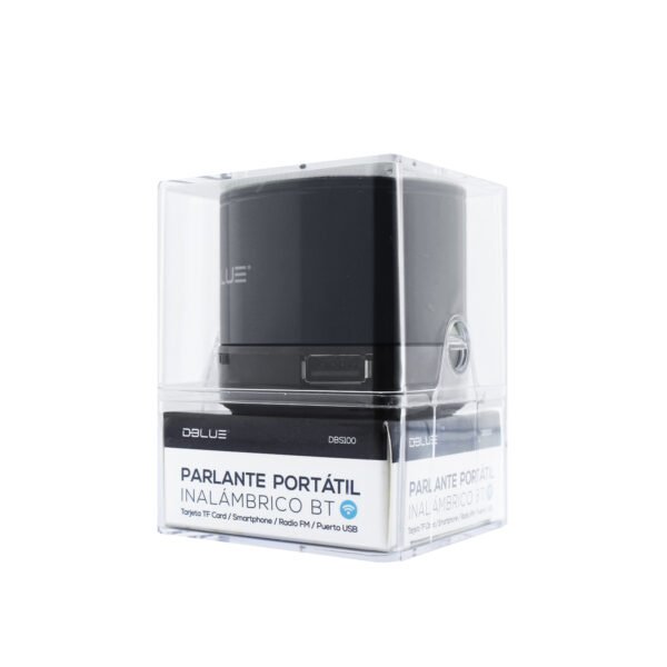 MINI PARLANTE BLUETOOTH PORTATIL DBLUE CON ENTRADA SD/USB/ RADIO FM. BLACK - Imagen 3