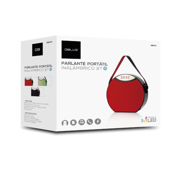 PARLANTE PORTABLE DBLUE CON BLUETOOTH /USB/SD/FM RADIO/GREEN - Imagen 2