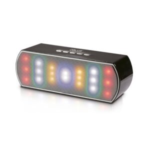 PARLANTE BLUETOOTH PORTATIL CON LUZ MULTICOLOR CON ENTRADA SD/USB/RADIO FM/ BLACK