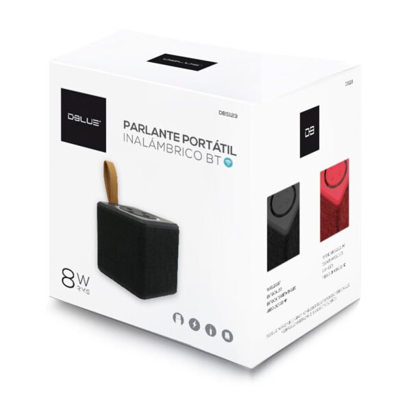 PARLANTE BLUETOOTH CON USB DBLUE, TF, AUX 3.5MM, BATERIA RECARGABLE, 8W, 60HZ-22KHZ. BLUE - Imagen 4