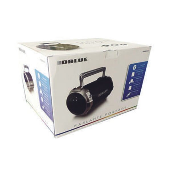 MEGA BAZOOKA PORTABLE DBLUE CON BLUETOOTH Y ENTRADA USB/SD/FM/MIC/ RADIO/AUX -BLACK - Imagen 2