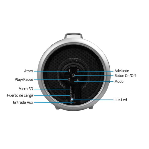 BAZOOKA PORTABLE DBLUE CON BLUETOOTH Y ENTRADA USB/SD/FM RADIO/AUX -BLACK - Imagen 3