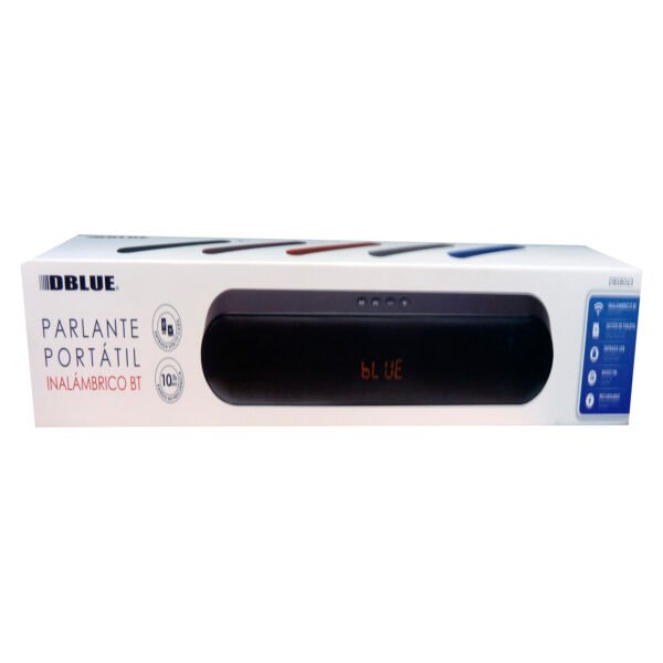 PARLANTE PORTATIL BLUETOOTH 10W RMS, RADIO FM, USB, AUX, MANOS LIBRES, BATERIA LARGA DURACION. RED