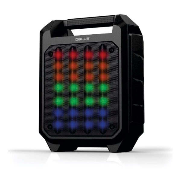 PARLANTE PORTABLE DBLUE CON LUCES DE COLOR BLUETOOTH /USB/SD/FM RADIO/AUX/MICROFONO.