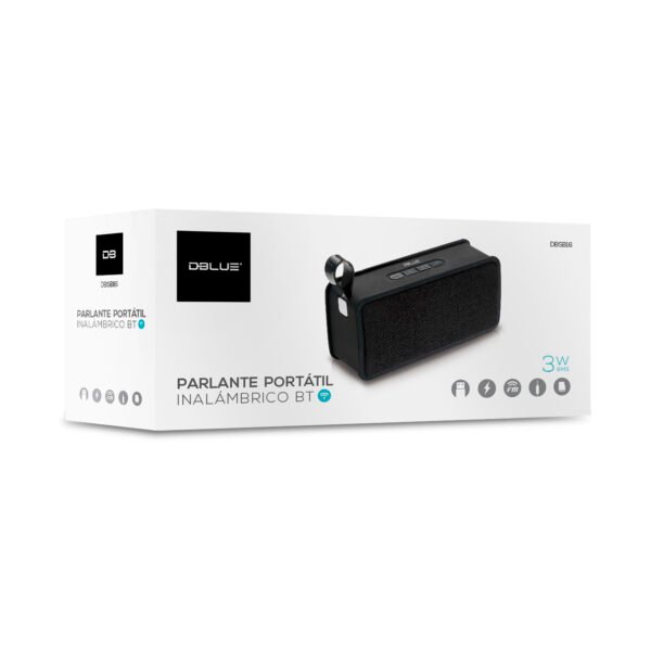 PARLANTE PORTABLE DBLUE CON BLUETOOTH /USB/SD/FM RADIO/AUX BLACK - Imagen 3