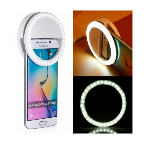 SELFIE RING LIGHT DBLUE, 3 NIVELES DE INTENSIDAD, COMPATIBLE CON SMARTPHONES, FUNCIONA CON PILAS AAA. - Imagen 6