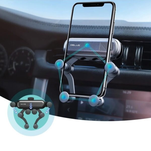 SOPORTE UNIVERSAL PARA SMARTPHONES DBLUE, GIRO 360°, AJUSTE AUTOMATICO, COMPATIBLE CON 4.7-6.5”. - Imagen 4