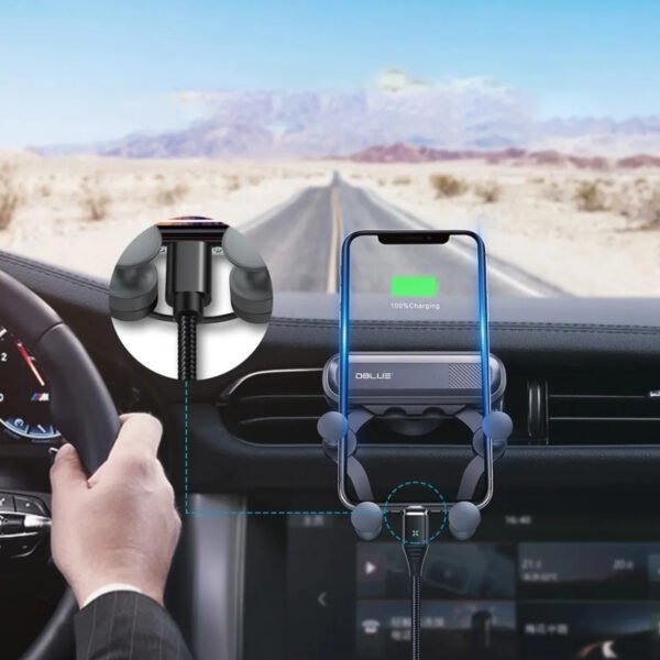 SOPORTE UNIVERSAL PARA SMARTPHONES DBLUE, GIRO 360°, AJUSTE AUTOMATICO, COMPATIBLE CON 4.7-6.5”. - Imagen 5