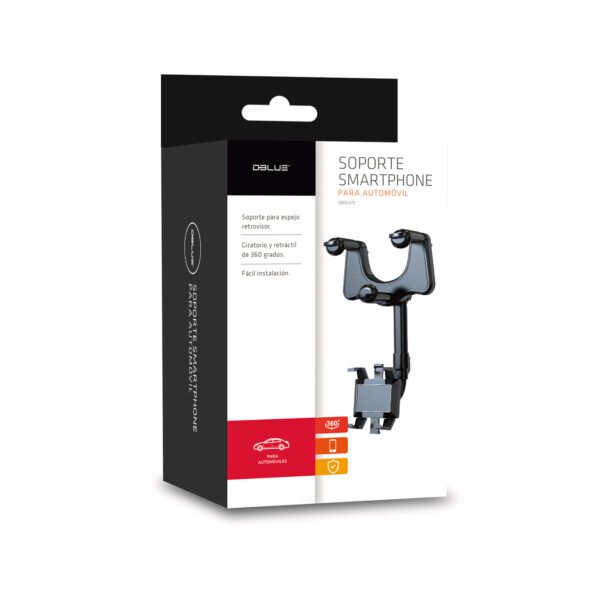 SOPORTE UNIVERSAL DBLUE PARA ESPEJO RETROVISOR, GIRATORIO 360°, FACIL INSTALACION, MATERIAL ABS. - Imagen 3