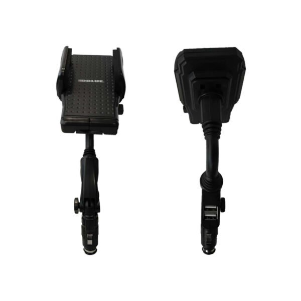 SOPORTE PARA CELULAR DBLUE, ROTACION 360º, DOS ENTRADAS USB, COMPATIBLE CON VARIOS MODELOS, MATERIAL ABS. - Imagen 2