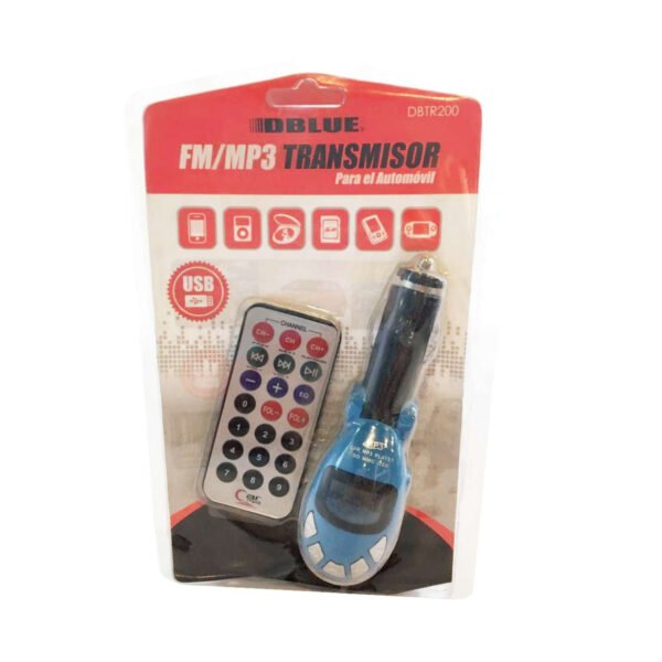 TRANSMISOR FM CON CONTROL DBLYE, COMPATIBLE CON MP3, MP4, USB, SD, MICRO SD. BLUE - Imagen 2