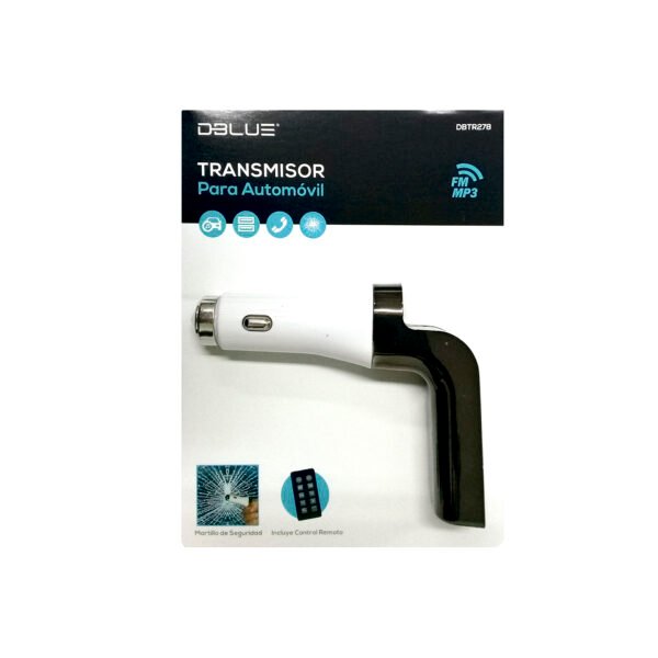 TRANSMISOR FM DBLUE, MANOS LIBRES, PANTALLA LED, DUAL USB, TF CARD, FORMATO MP3/WMA, MARTILLO SEGURIDAD. - Imagen 3