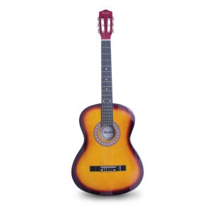 GUITARRA DE MADERA 30 PULGADAS CON FUNDA Y SET DE CUERDAS COLOR SUNBURST