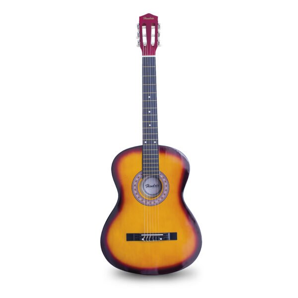 GUITARRA DE MADERA 30 PULGADAS CON FUNDA Y SET DE CUERDAS COLOR SUNBURST