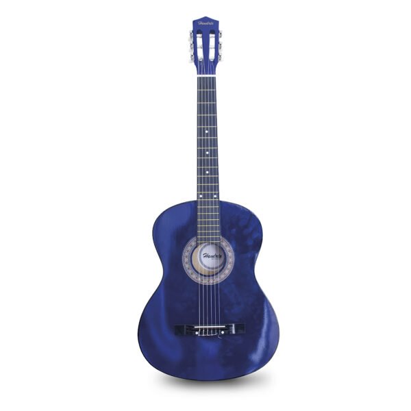 GUITARRA DE MADERA 30 PULGADAS CON FUNDA Y SET DE CUERDAS COLOR BLUE