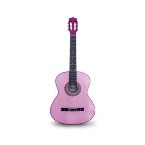 GUITARRA DE MADERA 36 PULGADAS CON FUNDA Y SET DE CUERDAS COLOR PINK