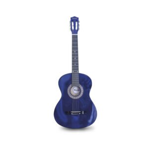 GUITARRA DE MADERA 39 PULGADAS CON FUNDA Y SET DE CUERDAS COLOR BLUE