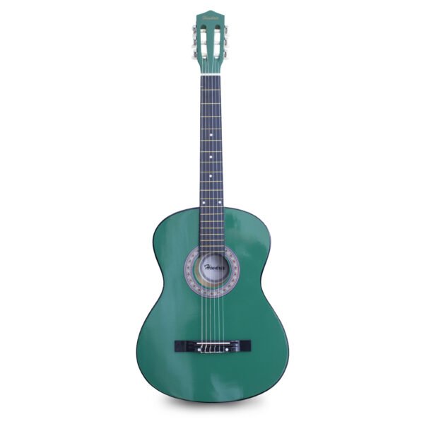 GUITARRA DE MADERA 39 PULGADAS CON FUNDA Y SET DE CUERDAS COLOR GREEN