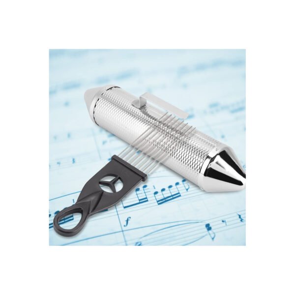 GUIRO TORPEDO DE METAL COLOR PLATEADO - Imagen 2