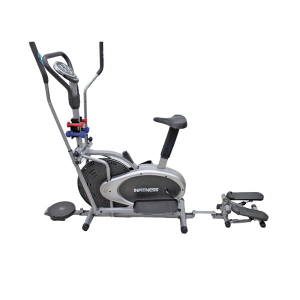 BICICLETA ELÍPTICA CON ERGÓMETRO + STEPPER + TWISTER + 4 MANCUERNAS