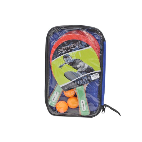 SET DE JUEGO CON 2 PALETAS DE MADERA, SISTEMA ANTI-VIBRACION, 3 PELOTAS Y BOLSO DE TRANSPORTE. - Imagen 3