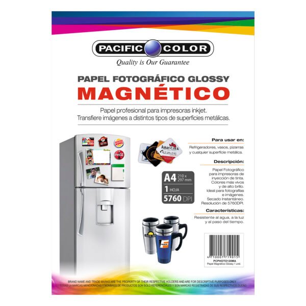 PAPEL GLOSSY PHOTO PAPER MAGNETIC  DE 120GR DE 1 HOJA