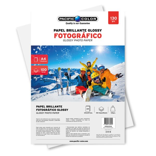 PAPEL GLOSSY PHOTO PAPER 130GR DE 100 HOJAS