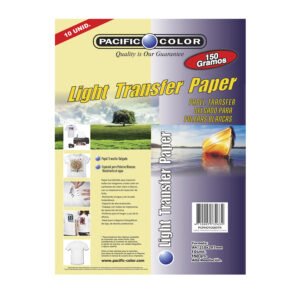 PAPEL TRANSFERIBLE A4 (10 UN), 150G, IMPRESION A TODO COLOR, RESISTENTE AL AGUA, SECADO RAPIDO.