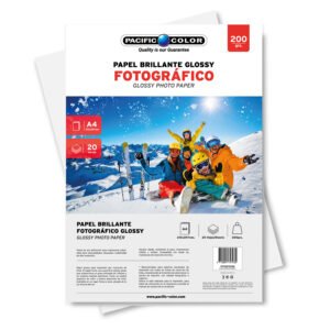 PAPEL FOTOGRAFICO GLOSSY A4,  200GR - PACK 20 HOJAS
