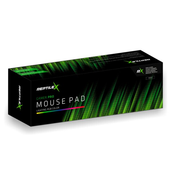 MOUSEPAD GAMER PRO REPTILEX, SUPERFICIE ANTIDESLIZANTE, CONEXION USB LIGHTING, 400X900X4MM - Imagen 2