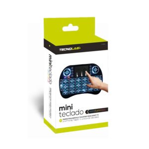 MINI TECLADO USB INALAMBRICO TECNOLAB, 2.4GHZ, 10M ALCANCE, BATERIA LITIO RECARGABLE, RETROILUMINADO, PARA SMART TV, CONSOLAS, PC, ANDROID.