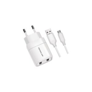 KIT CARGADOR TECNOLAB USB A MICRO USB , 2.4A, 5V SALIDA, 110AC-240V, 50/60HZ, 2 , CERTIFICADO SEC.