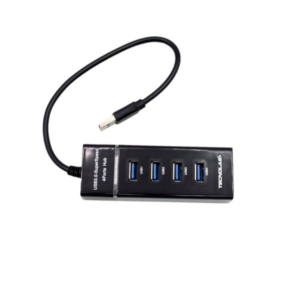 HUB USB 4 PUERTOS TECNOLAB, VELOCIDAD 5GBPS, INDICADOR LED, FUSIBLE PROTECTOR, TOMA DC5V. - Imagen 3
