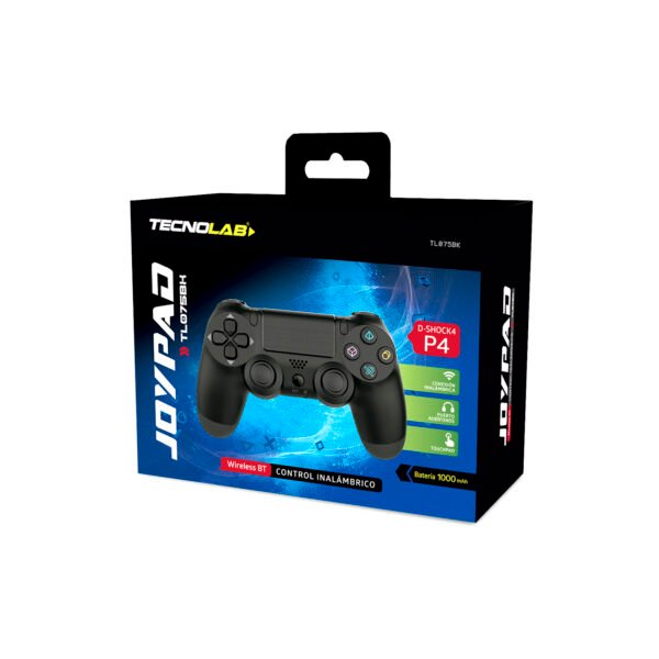 CONTROL P/S 4 DUAL SHOCK BLUETOOTH WIRELESS DE 6 AXIALES Y ENTRADA 3.5. BLACK - Imagen 3