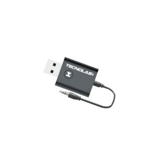 MINI ADAPTADOR TECNOLAB BLUETOOTH 5.0, TRANSMITE Y RECIBE AUDIO, CONEXION AUXILIAR 3.5MM, USB 5V.