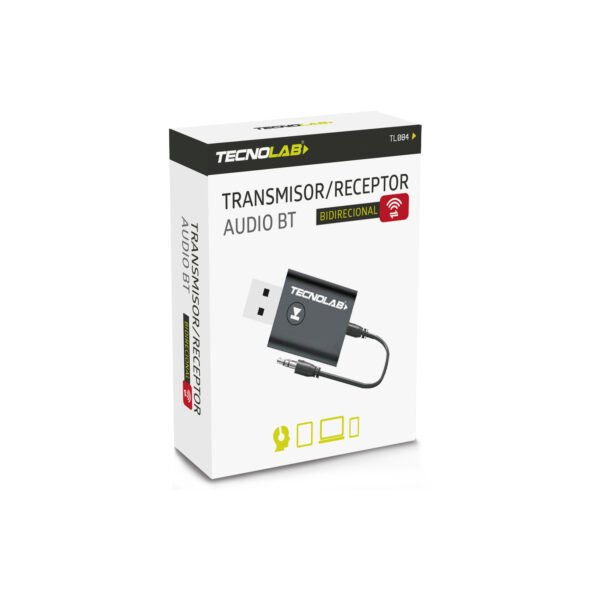 MINI ADAPTADOR TECNOLAB BLUETOOTH 5.0, TRANSMITE Y RECIBE AUDIO, CONEXION AUXILIAR 3.5MM, USB 5V. - Imagen 4