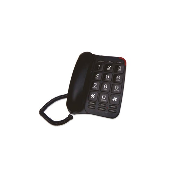 TELEFONO SOBREMESA TECNOLAB, 3 TECLAS RAPIDAS, MEMORIA, INDICADOR LUMINOSO, FUNCIONES DE PAUSA Y SILENCIO. BLACK