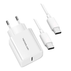 CARGADOR DE PARED USB-C PD  + CABLE USB-C A CABLE USB-C