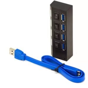 HUB USB DE 4 PUERTOS TECNOLAB, INTERRUPTOR DE ENCENDIDO/APAGADO, CONECTAR Y USAR, 3, COMPATIBLE CON USB 1.1, CABLE DE 60CM.
