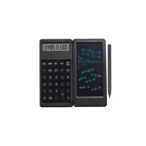 CALCULADORA TECNOLAB LCD 12 DIGITOS, PANTALLA DE ESCRITURA, 2 EN 1, BATERIA CR1220, MATERIAL ABS.