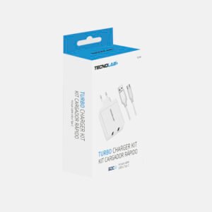 CARGADOR RAPIDO TECNOLAB CERTIFICADO USB QC 3 + USB 2,4A CABLE TYPE C 1M.
