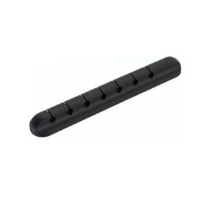 ORGANIZADOR DE CABLES TECNOLAB, 7 RANURAS PARA CABLES HASTA 5MM, MATERIAL DE SILICONA LIQUIDA, ADHESIVO RESISTENTE DE 13CM.