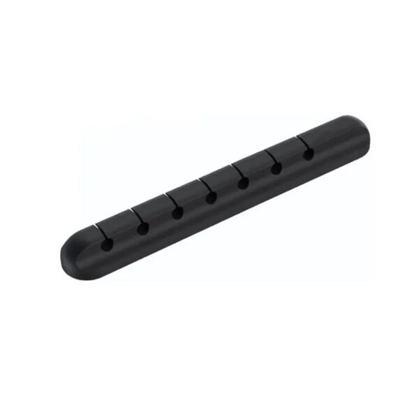ORGANIZADOR DE CABLES TECNOLAB, 7 RANURAS PARA CABLES HASTA 5MM, MATERIAL DE SILICONA LIQUIDA, ADHESIVO RESISTENTE DE 13CM.