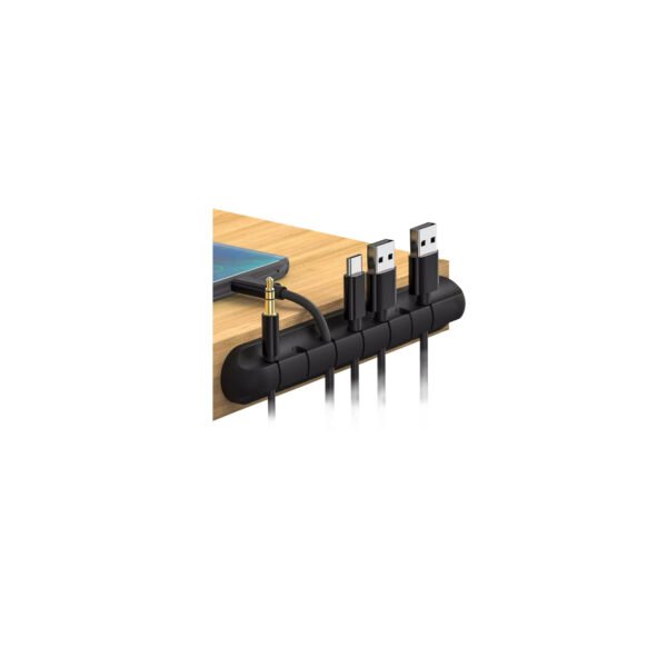 ORGANIZADOR DE CABLES TECNOLAB, 7 RANURAS PARA CABLES HASTA 5MM, MATERIAL DE SILICONA LIQUIDA, ADHESIVO RESISTENTE DE 13CM. - Imagen 2
