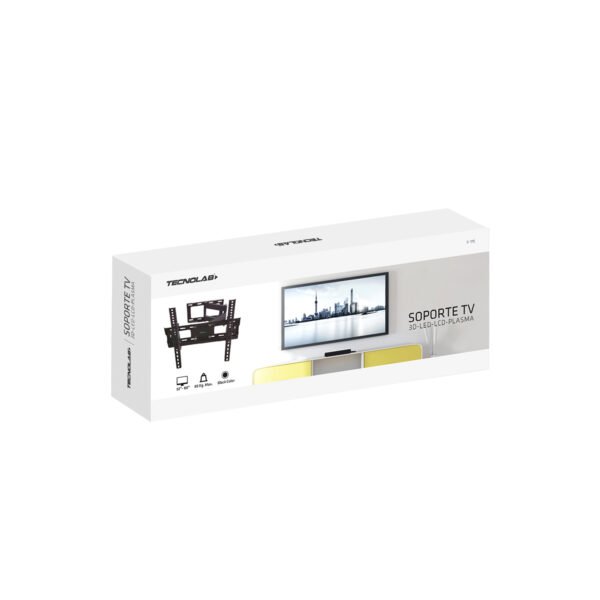 SOPORTE TV DE PARED TECNOLAB, 32"-80", HASTA 65KG, ACERO LAMINADO, VESA 600X400MM, ANGULO AJUSTABLE. - Imagen 2